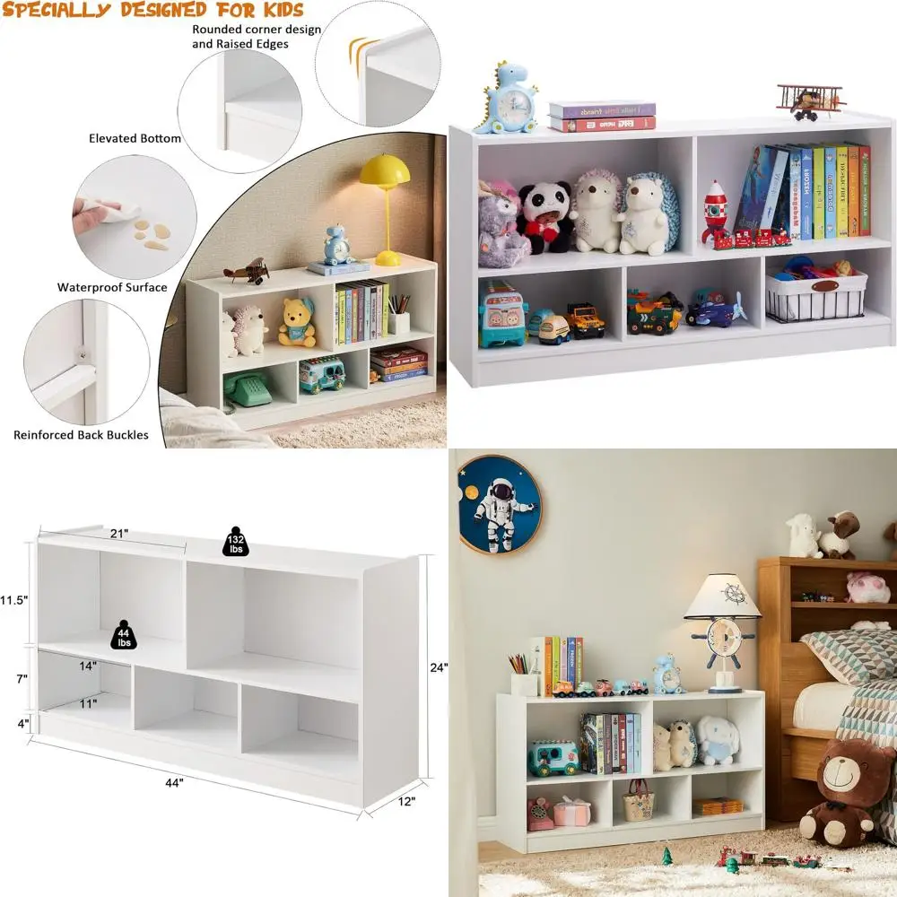 

Пятиуровневый деревянный шкаф для хранения детских книг, игрушек и школьных принадлежностей, идеально подходит для игровых комнат и детских садов