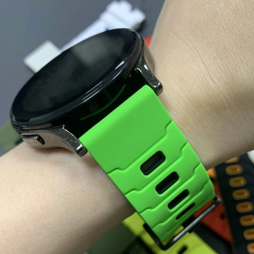 22mm New Two-Tone Silicone Band For SUUNTO RACE 2 S/RUN/OCEAN/VERTICAL/5 9 PEAK PRO Replace Strap For COROS APEX 4 42mm Bracelet