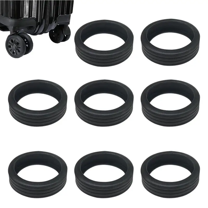 Cubierta protectora de silicona para ruedas de equipaje, Protector de silicona para ruedas, cubiertas antiruido para sillas, 8x