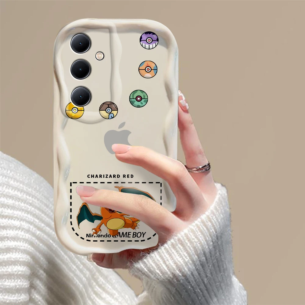 Anime Gengars Charizards 3D Wave Phone Case For Samsung Galaxy S24 S23 S21 S20 FE Plus Ultra 4G 5G Soft Silicone Back Cover image 5