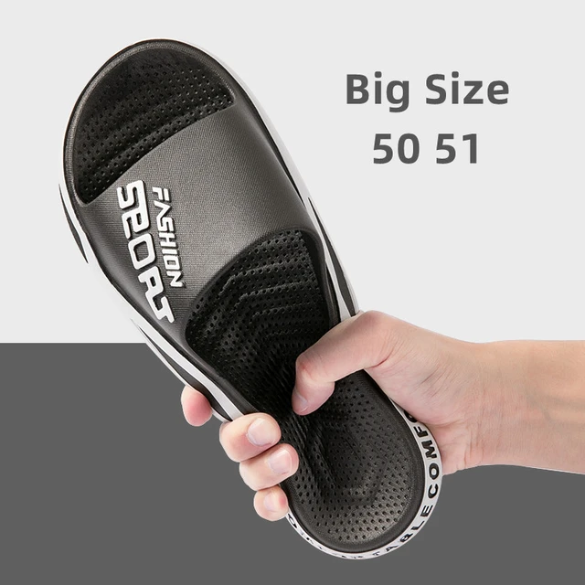 Big Size 50 51 pantofole da uomo esterne moda infradito sandali da spiaggia estivi suola spessa scivoli antiscivolo scarpe da bagno Casual per la casa AliExpress