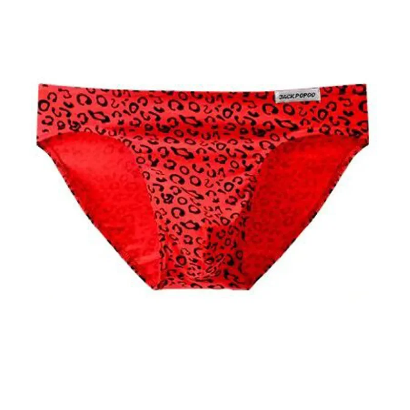 Leopard Low Waist Sexy Men\'s Triangular Underwear Male Red High Elastic Cotton Breathable Single-Layer Shorts Briefs