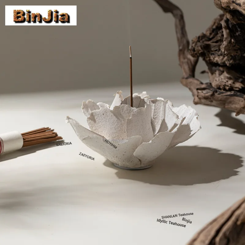 BAEJORIA Fingers Holding Flowers Incense Holder Water Fountain Decoration Incense Burners Consecrate Censer Cafes Ornaments Gift