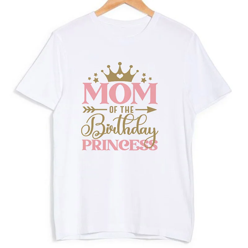 Birthday Princess Family Matching Clothes Mother Father Kid T Shirt Tops Baby Bodysuit Girl Birthday Party Look Outfits T-shirts