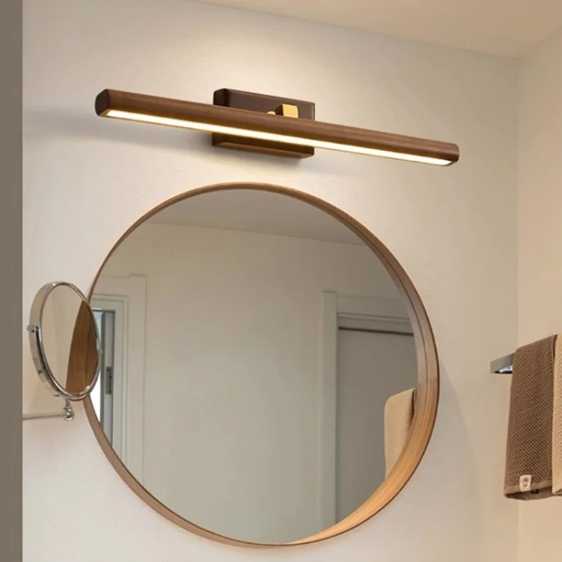 Mirror front lamp bathroom vanity mirror cabinet supplementary lighting home fixtures all copper solid wood rotatable wall lamp