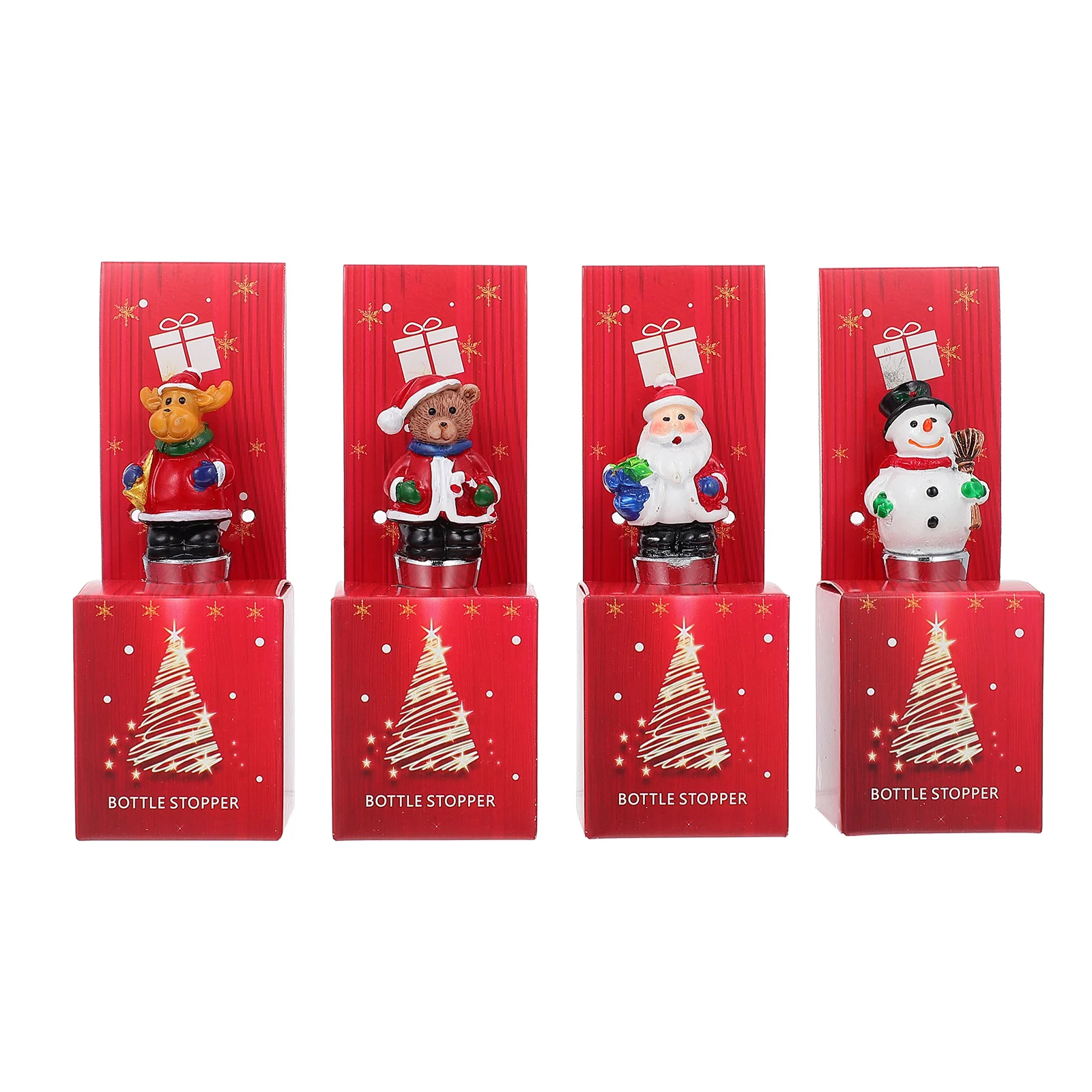 

Christmas Aluminum Alloy Wine Bottle Stoppers Decorative Sealing Plugs for Wine Beer Beverage Storage Sealing Stoppers