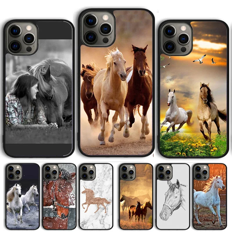 Horse Pony Pattern Phone Case Cover For iPhone 15 16 14 13 12 Pro Max mini 11 Pro Max XS X XR Plus Coque Shell