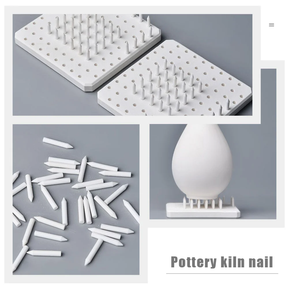 60pcs Nail Kiln Firing Kiln Burning Tools with Refractory Mat Ceramic Pottery Kiln Nail Pottery Tools