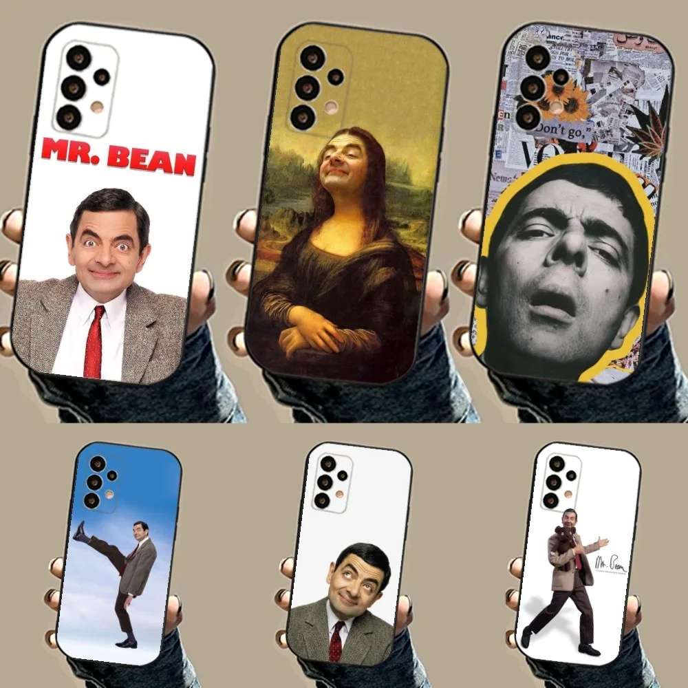 Funny Mr B-Bean Phone Case For Samsung S24,23,22,30,21,10,9,Ultra,Plus,Lite,FE,5G Black Soft Case