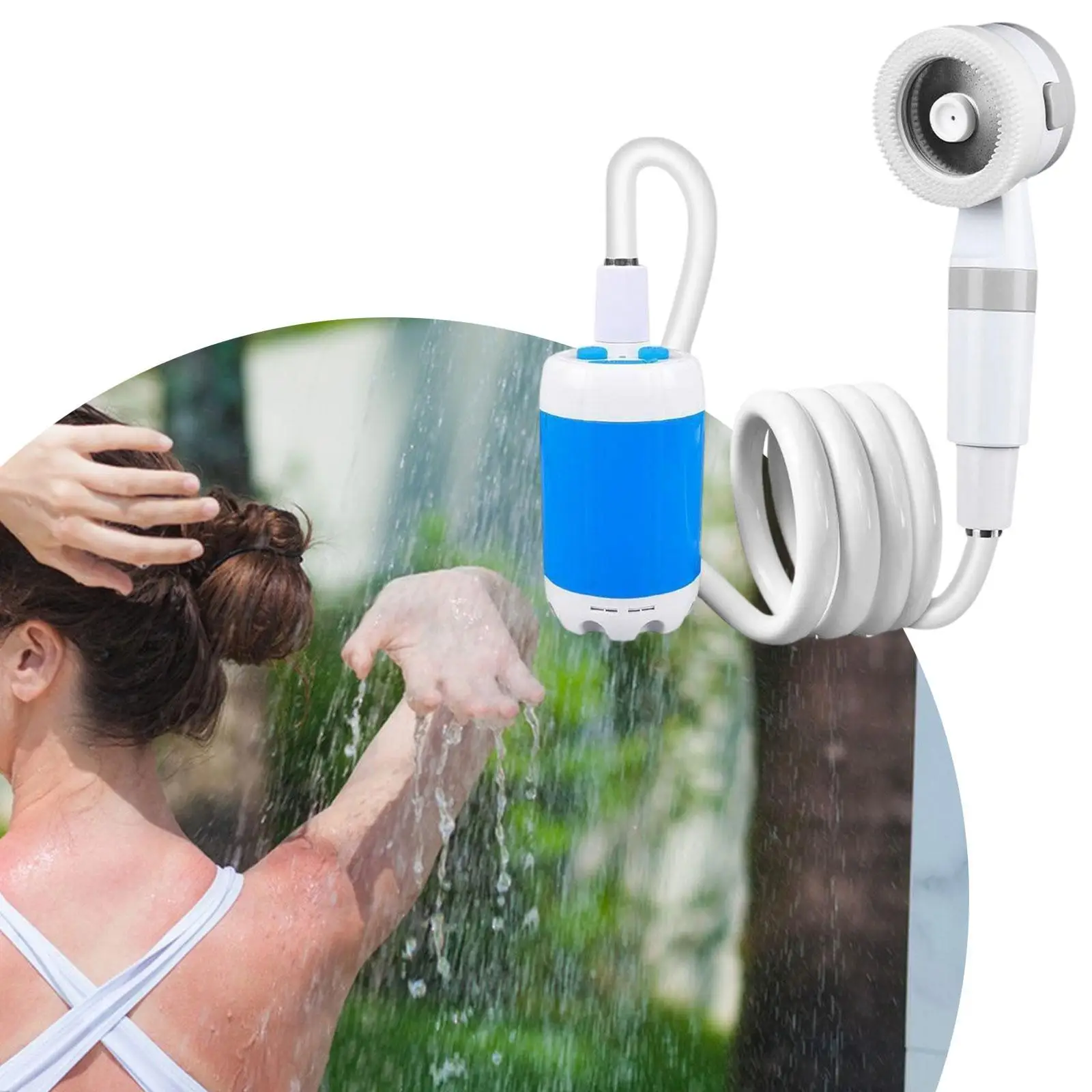 

Portable Shower Camping Shower Rechargeable with Storage Bag Electric Outdoor