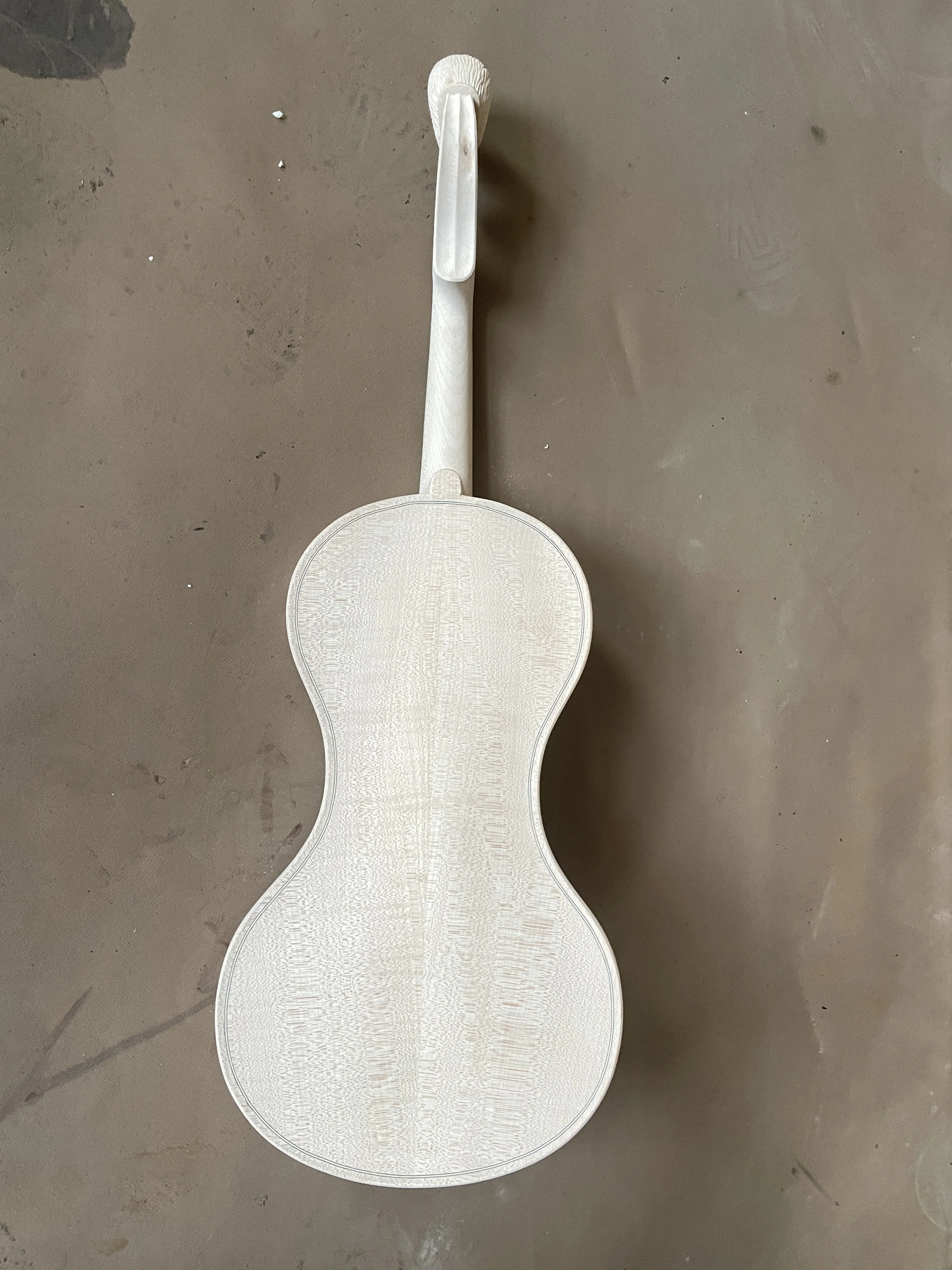 

European Maple and White Violin, Assembled Violin Body, Unpainted 4/4, Top half Made of Maple and fir, AAA