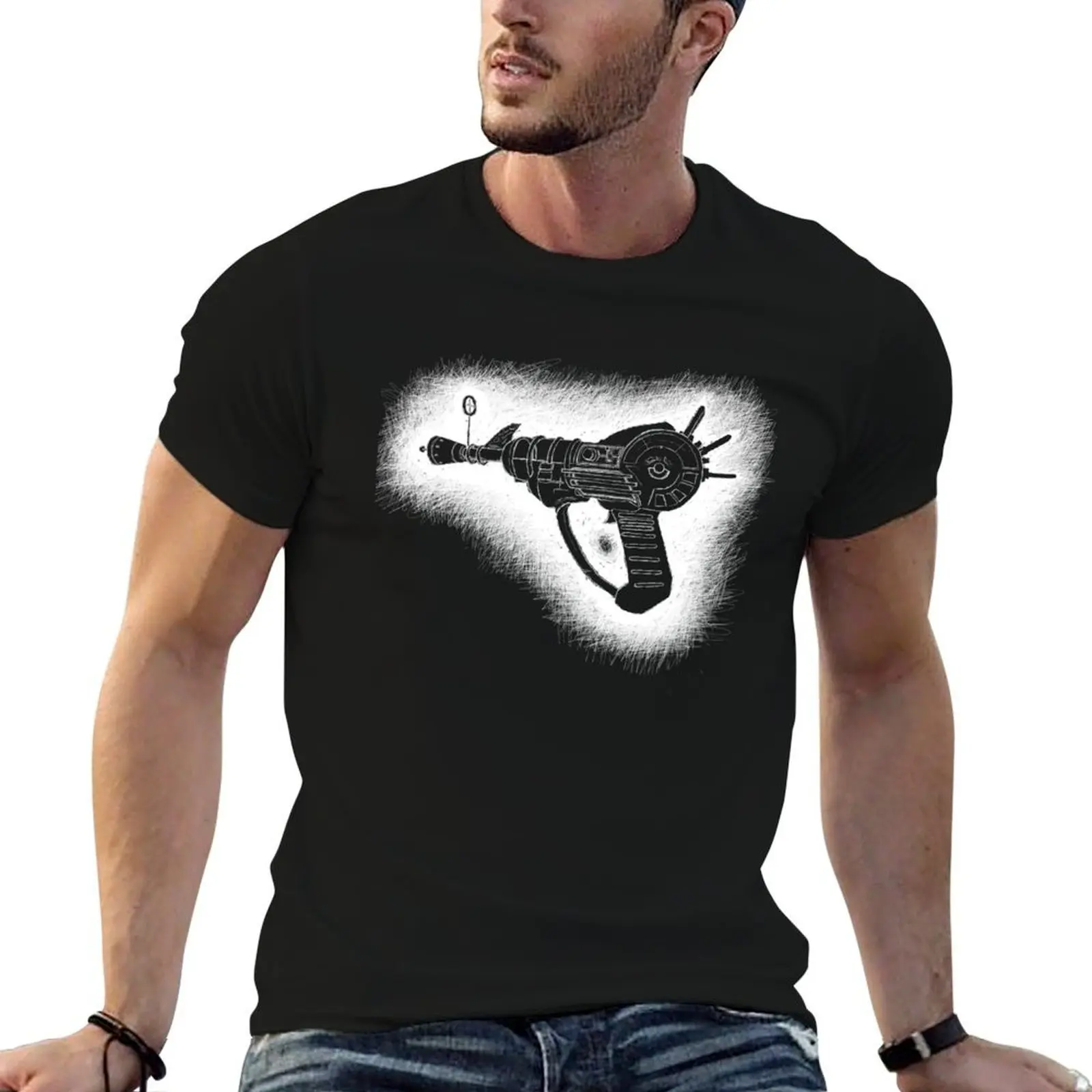 

Sketchy Ray Gun White Version T-Shirt t shirt man plain man t shirt cotton high quality T-Shirt
