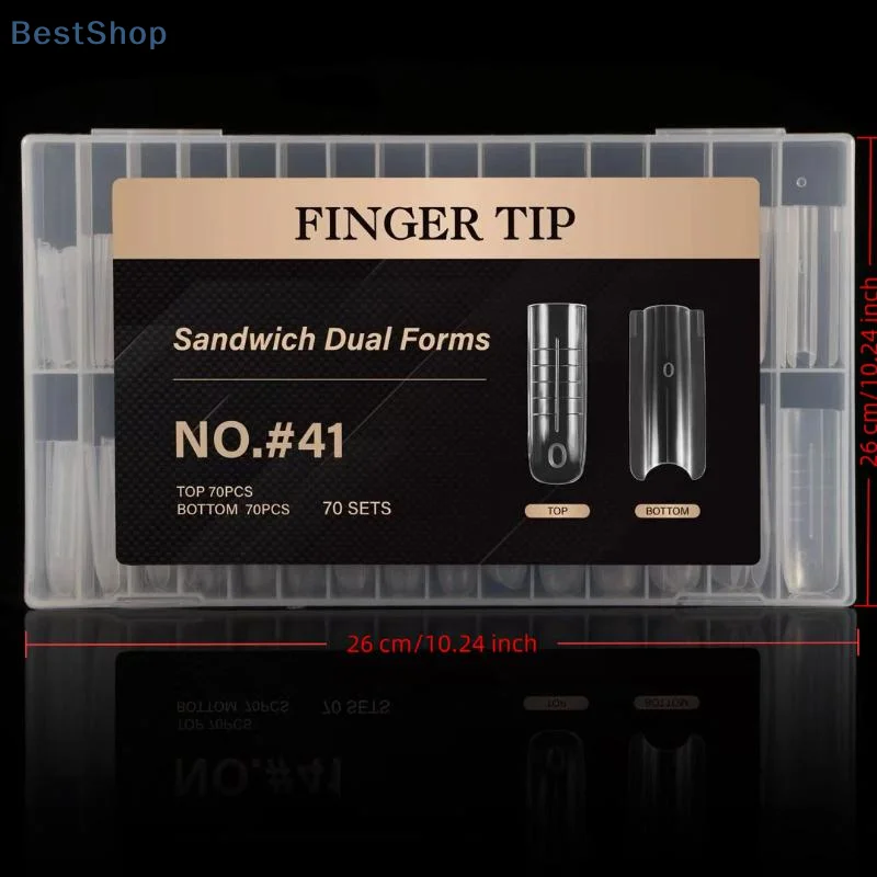 140/280 Stuks Sandwich Dual Nail Forms Extensions-Dual Forms Top Bottom Mold Lange Vierkante Amandel Nail Art vormen Manicure Tool