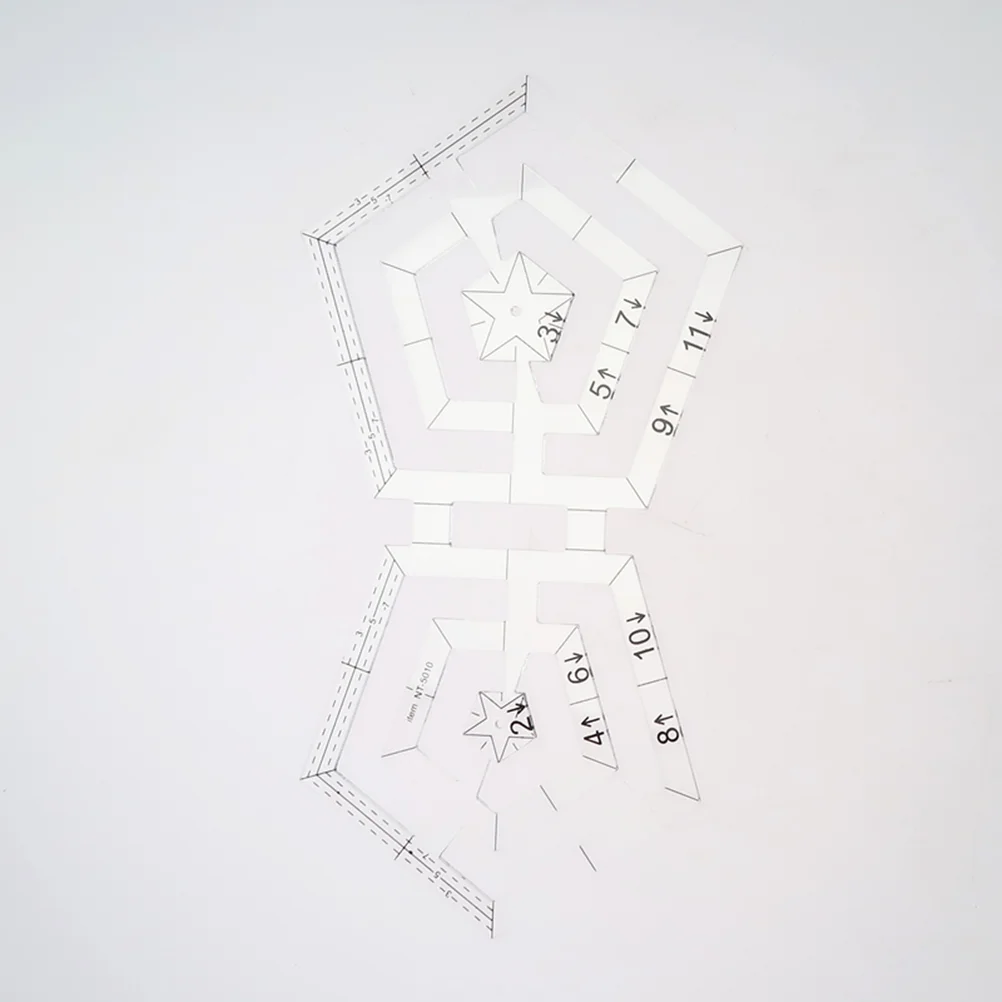 مسطرة مزدوجة مرقعة لحاف مساطر وقوالب خياطة الملابس صنع ملصق حرفي