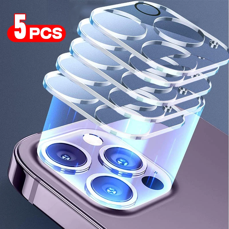 5PCS Camera Lens Protector for iphone 11 12 13 14 15 pro max protector de camara accessories 15 Pro 14  Tempered Glass