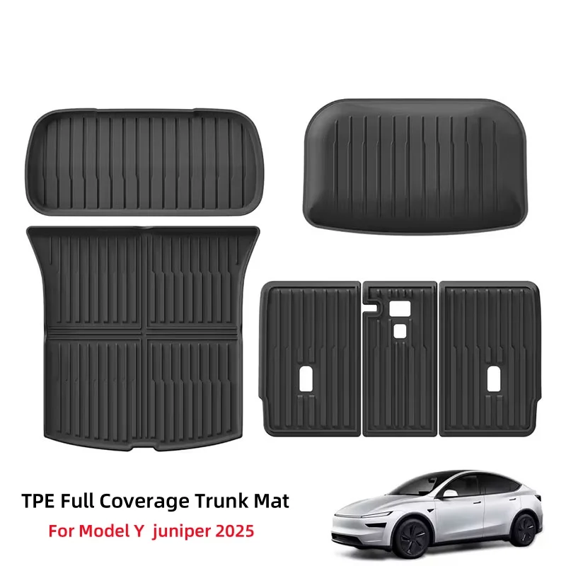 

For Tesla Model Y Juniper 2025 Trunk mat backrest mat trunk lower mat front trunk mat TPE 4-piece set Car interior accessories