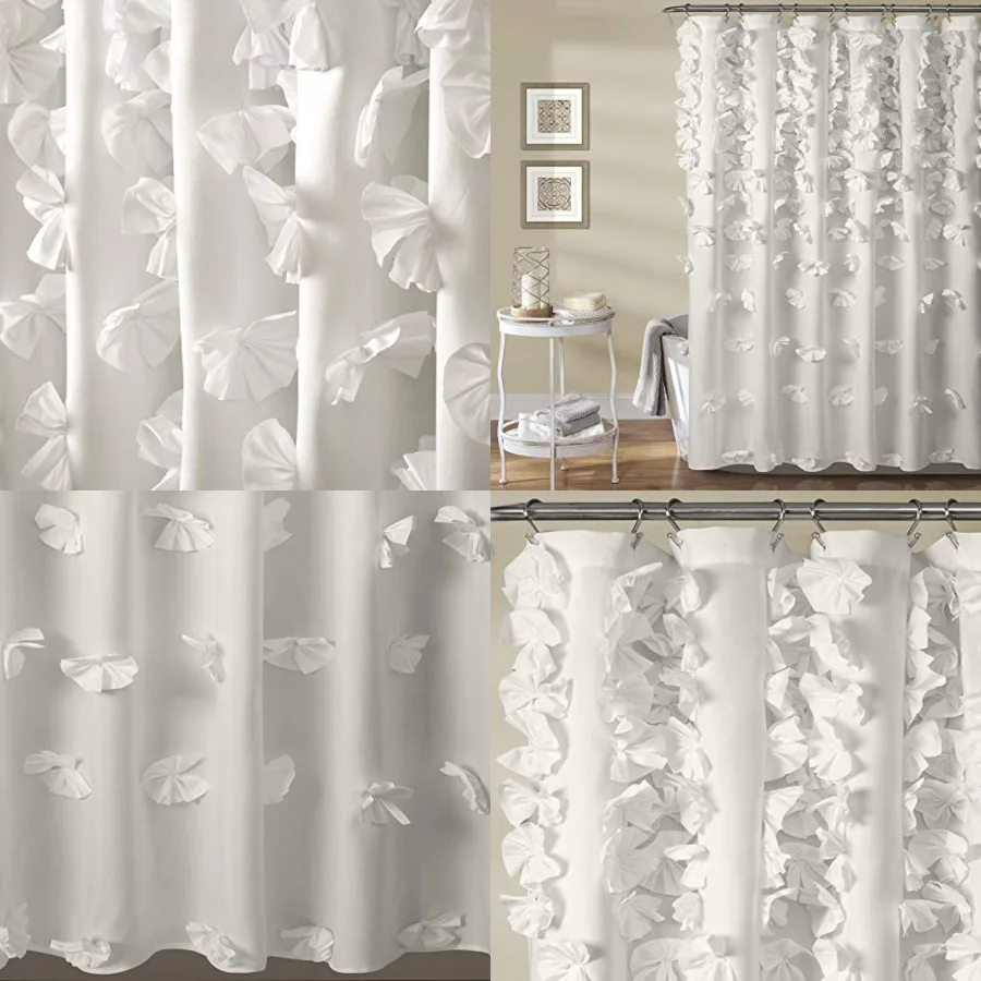 

Riley Shower Curtain, 72 W x 72 L, - Bathroom Curtain - Coquette Decor - Bow Shower Curtains - Cottage Core - Fabric Shower Cur