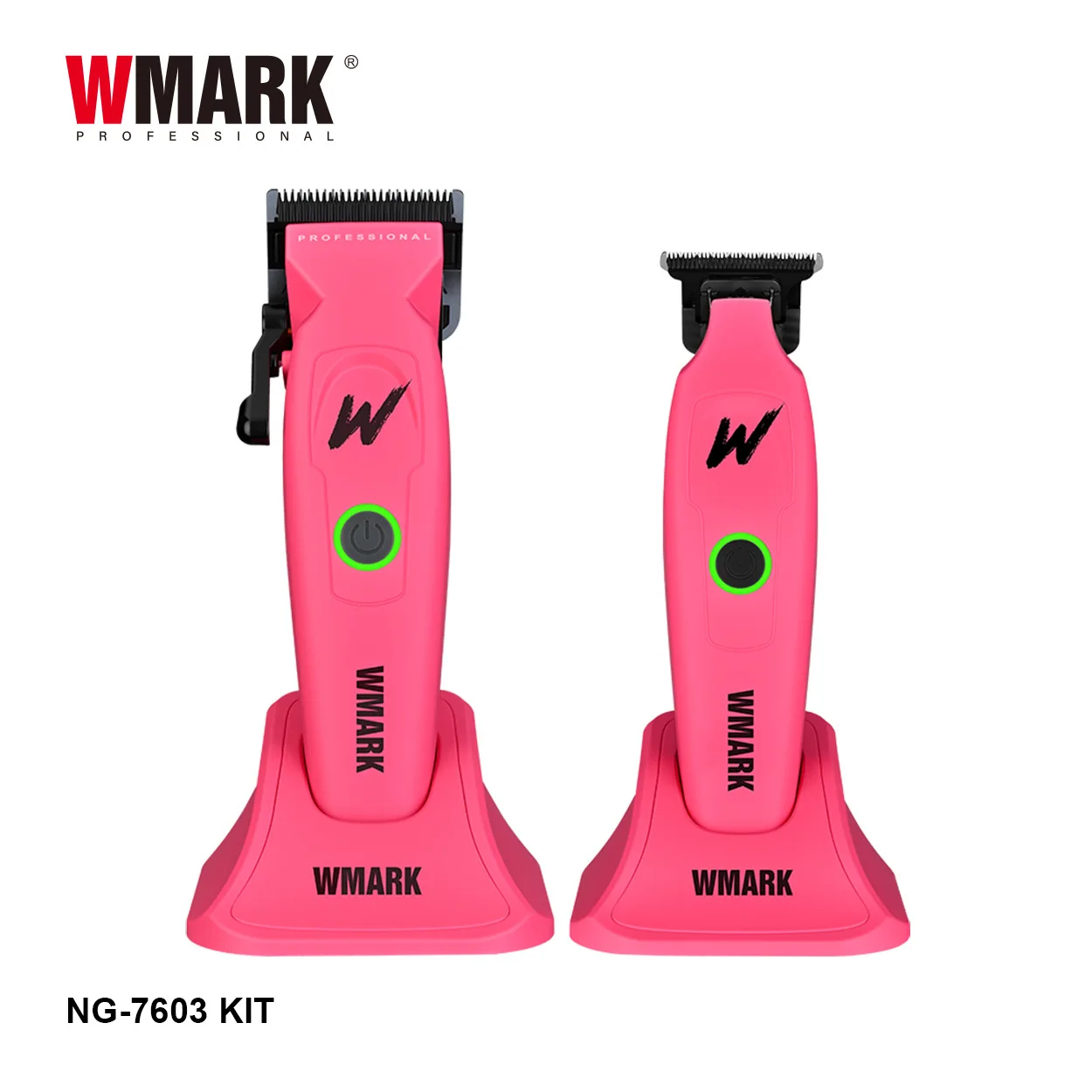 WMARK NG-7603KIT Hair Clipper 2-piece Set Powder Metallurgy Knife Head Long Endurance Oil Head Gradient Set