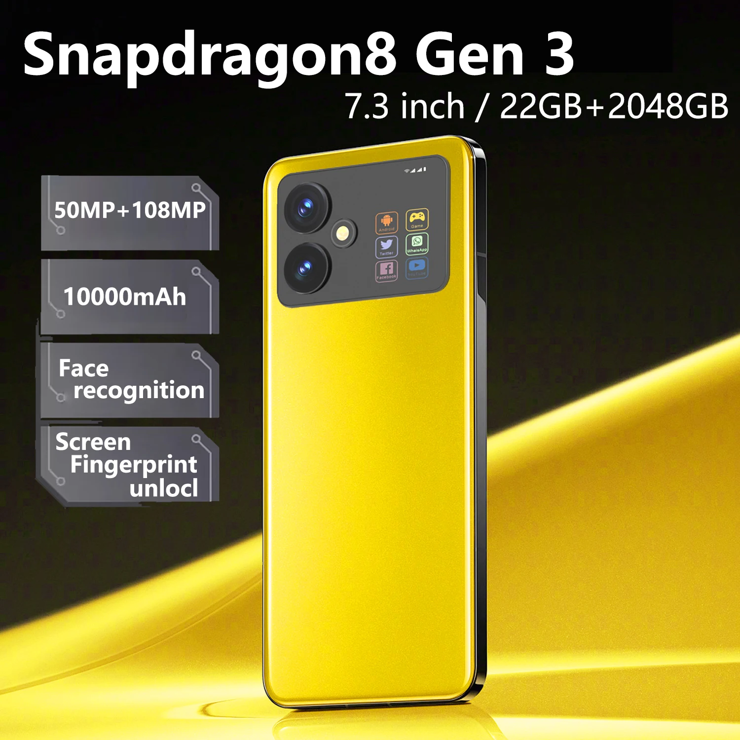 2026 version mondiale téléphones mobiles pour téléphones portables S26 Ultra 7.3 HD 22GB + 2TB Smartphone d'origine Android 15 10000mAh 5G coque de téléphone