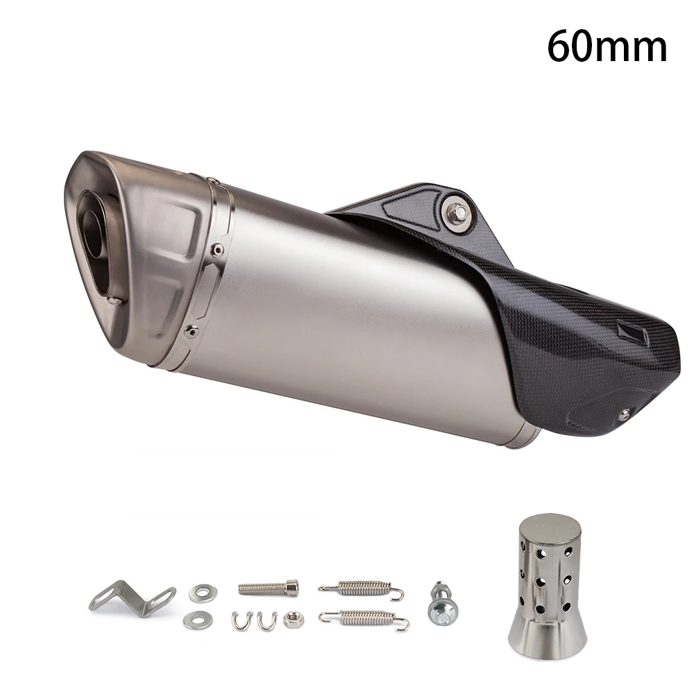 R1 Pipe Exhaust Universal 51mm 60mm Motorcycle Carbon Cover Muffler with DB Killer for Z900 450SR R3 MT07 CBR650R GSXR750 RS660 - Image 3