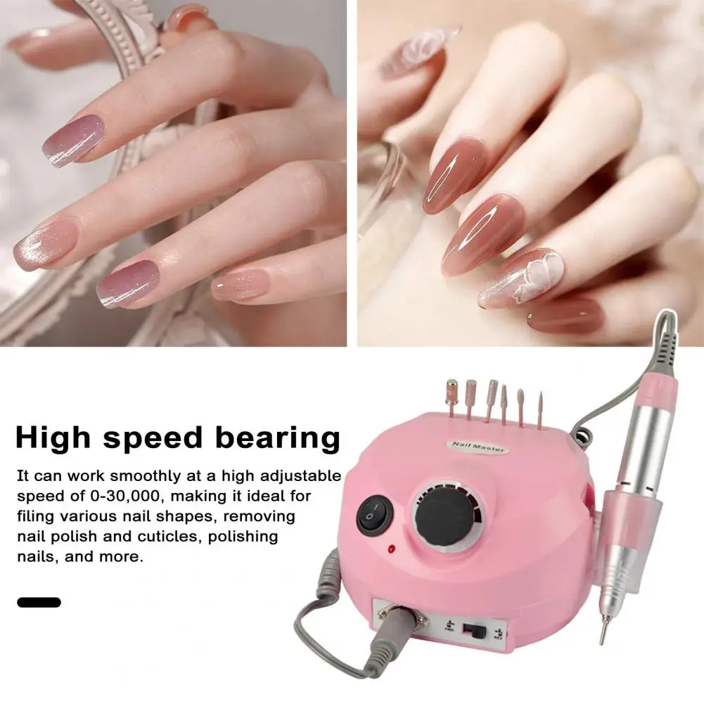 高速電気ネイルグラインダー,プロのマニキュアとペディキュア用のボール盤,6つの研削ヘッド