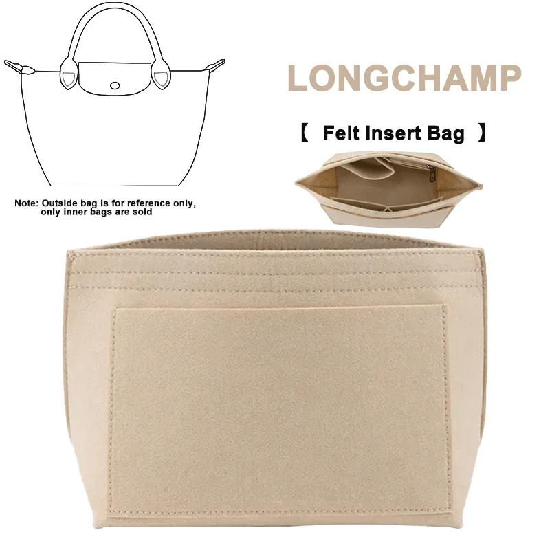 EverToner Felt Insert Organizer For Long-champ Small Tote Bag Timid Bag Storage And Finishing Inner Bag Liner