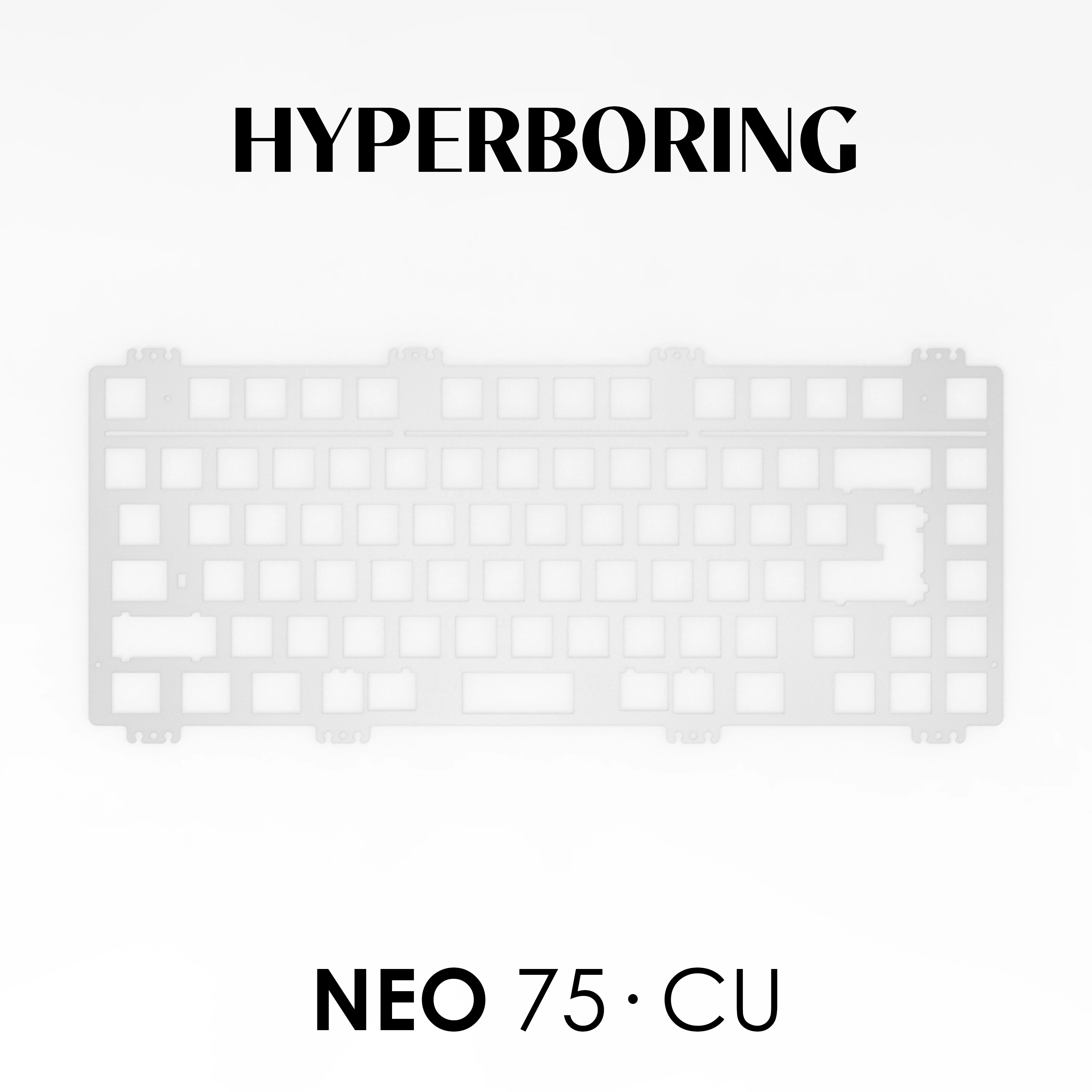 Keebox hyperboring neo75 cu kit de teclado mecânico placa de posicionamento pcb montado alumínio cobre latão pp pc placa de carbono