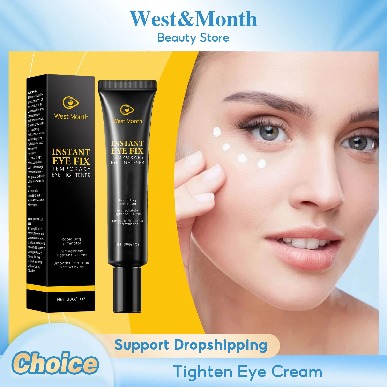 Anti Wrinkle Eye Cream Remove Dark Circles Lifting Firming Alleviate Bags Moisturize Brighten Temporary Eye Tightener Eye Cream