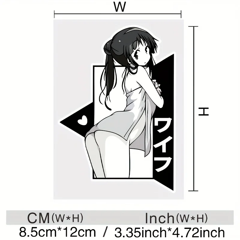 

1 шт. модная наклейка для автомобиля и мотоцикла в стиле манга для девочек, стильная наклейка для индивидуальной настройки автомобиля и мотоцикла и комиксов