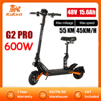 KuKirin G2 PRO Electric Scooter 600W 48V 15.6Ah Battery 45KM/H Speed 55KM Range 9'' Tire Escooter with Removable Foldable Seat