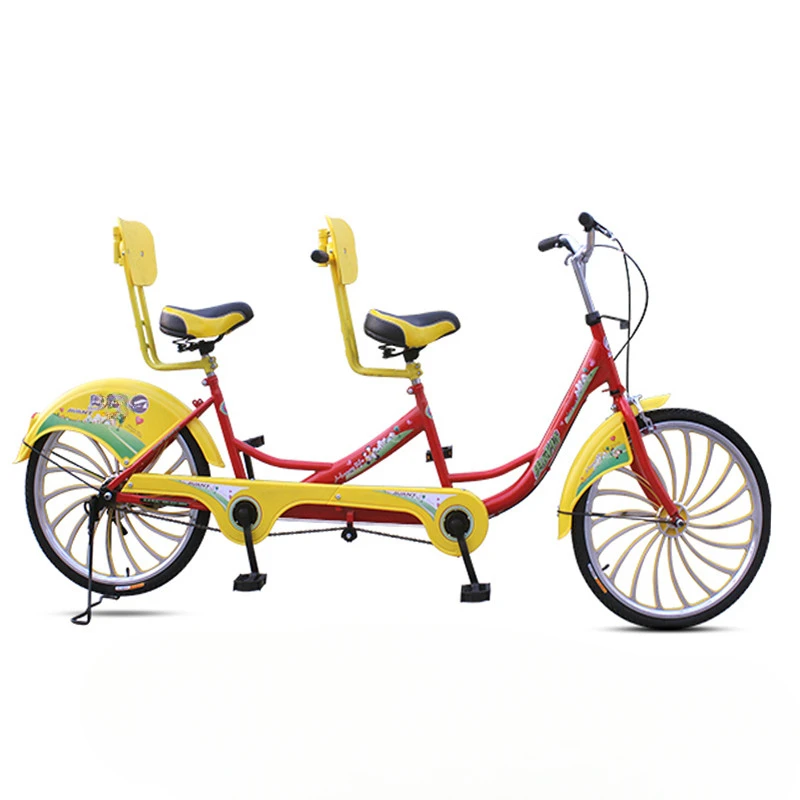 24-Inch double car bicycle couple two-person bicycle adult riding parent-child bicycle