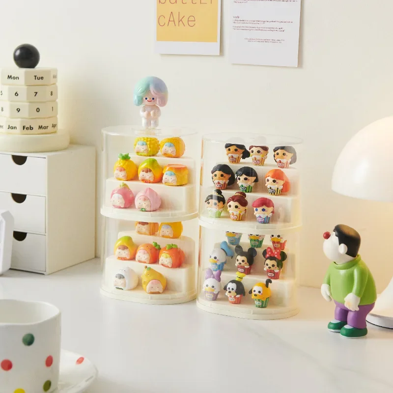 

Милая новая глухая коробка для хранения, простой стиль, настольный пыленепроницаемый и красивый кукольный шкаф, подставка для фигурок