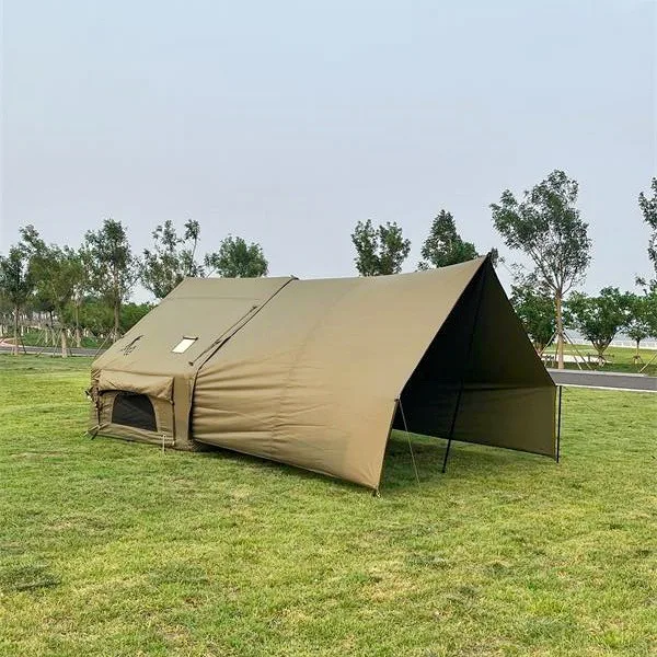 

7 Flat Inflatable Tent Outdoor Camping 600D Oxford Cloth with Canopy Weatherproof and Floor Beam Is More Stable