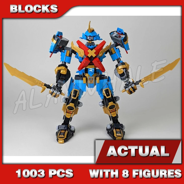 1003pcs Shinobi Crystallized Nya's Samurai X Mech Crystal Dragon Warrior 60010 Building Blocks Toys Compatible With Model