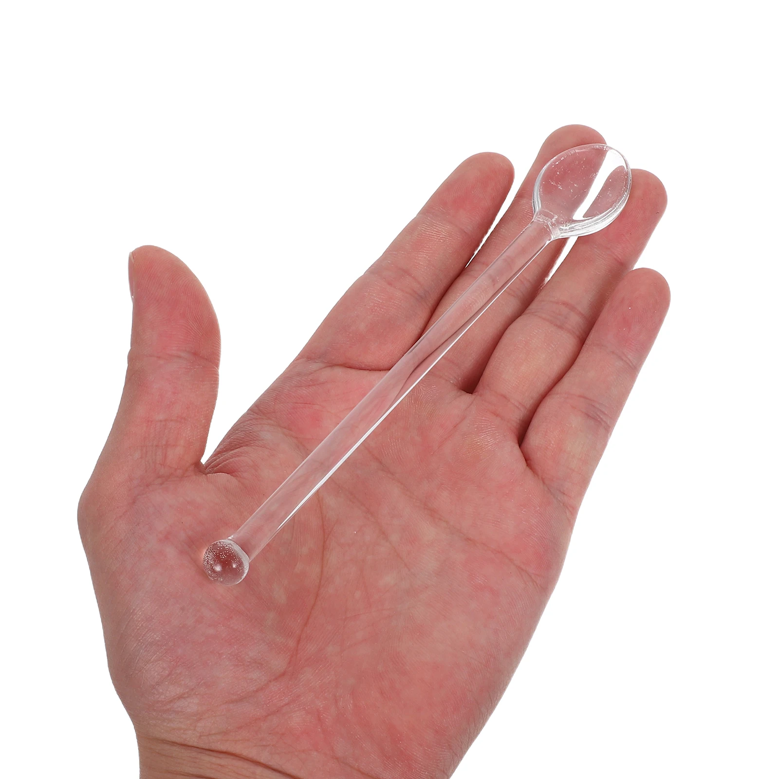 

8Pcs Glass Coffee Stirring Spoons Transparent Long Handle Dessert Spoons Reusable Mixing Stirrers for Tea Juice