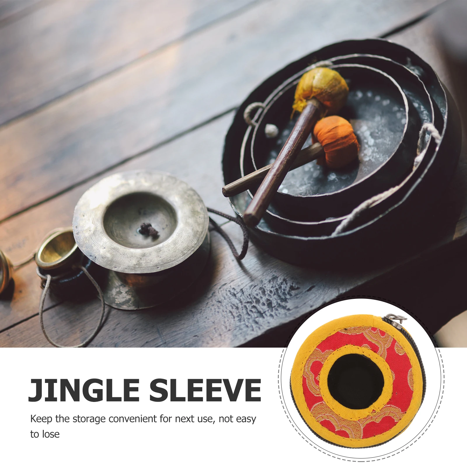 

Bell Storage Cover Finger Cymbal Sleeve Citing Chimes Case for Cymbals Bag Fabric Container Bags