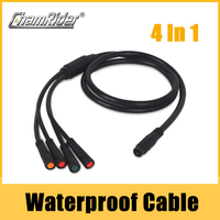 Julet 1 to 4 Wiring Harness Main Cable Waterproof Wire For Electric Bike Throttle LCD Brake Waterpoof Connector