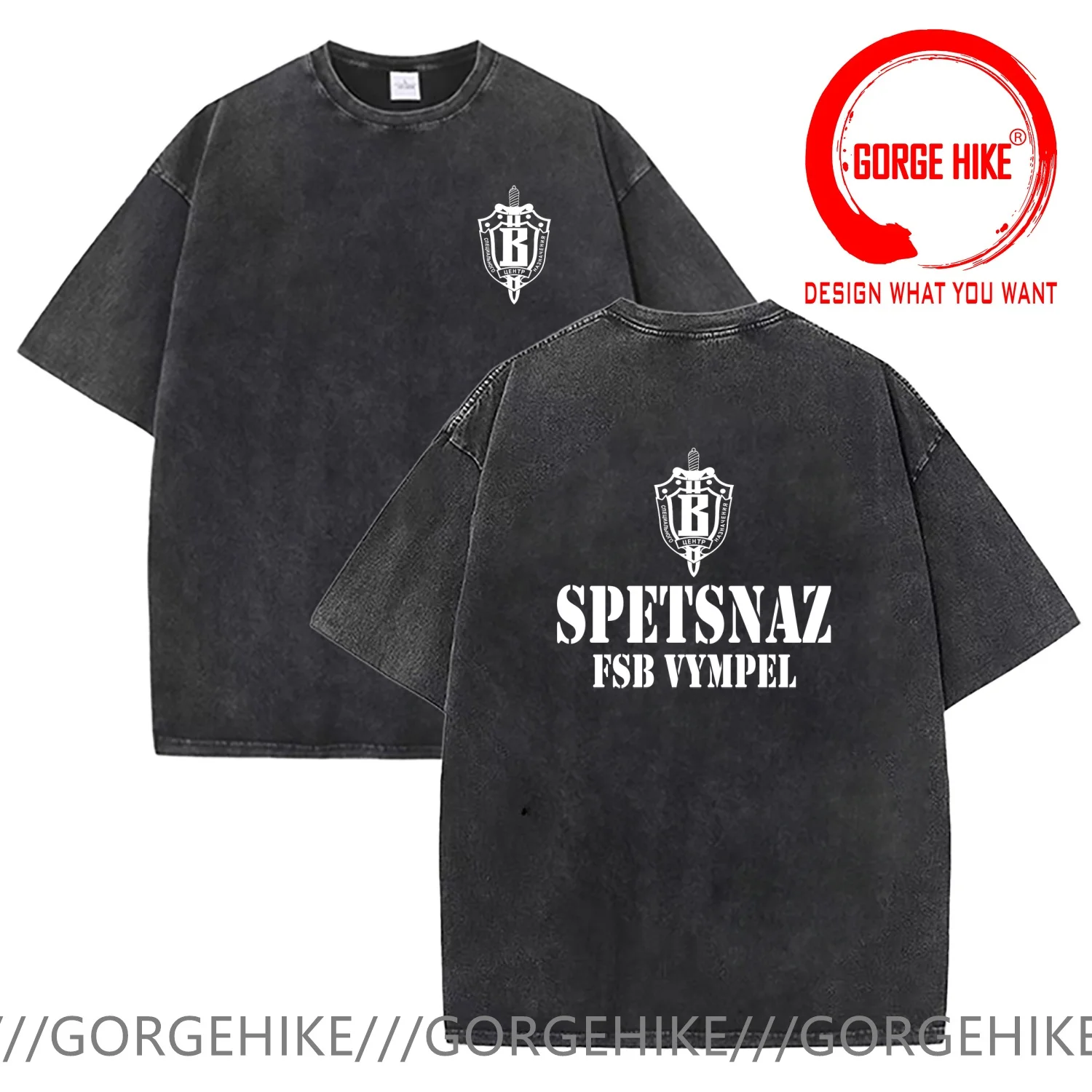 

Винтажная футболка из выстиранного хлопка с забавным дизайнерским принтом: Русские спецназы, Спецподразделение, В-ВиМПЕЛ. Мужская модная трендовая футболка.