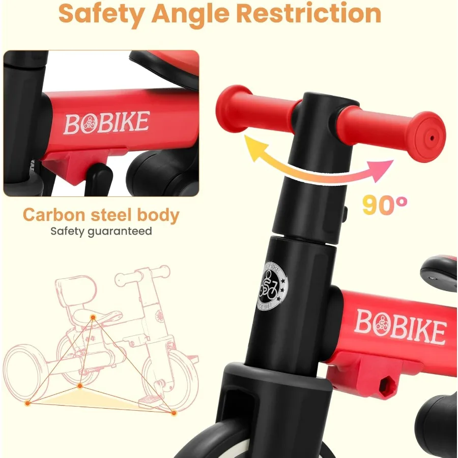 5-in-1 Tricycle for Toddlers 18 Months to 5 Years, Kids Bike with Upgraded Pedals, Parent Push Handle, Balance Bike & Easy Assem