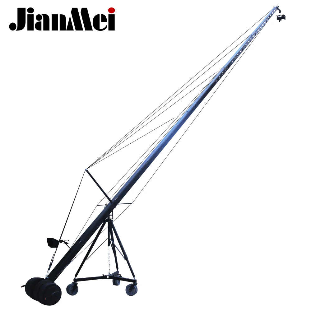 Jianmei  Top-ranking Jimmy Jib DS5-12Meters Camera Crane Jib Ultimate Package for Film Making with 2-Axis Spin Pan Tilt Head