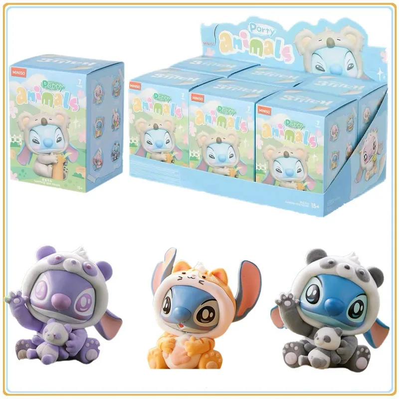 

Miniso Disney Lilo Stitch Series Animal Party слепая коробка милая коробка-сюрприз фигурка украшение милая кукла Xmas Hallowmas игрушки подарок
