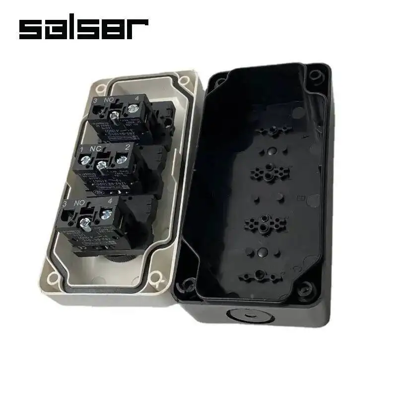 Reset Momentary Waterproof 3 Position Spring Return Push Button Switch Control Station Box Up Down Arrow Stop