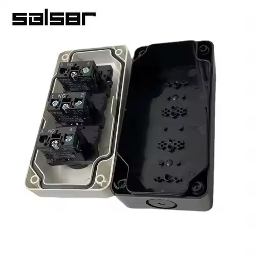 Reset Momentary Waterproof 3 Position Spring Return Push Button Switch Control Station Box Up Down Arrow Stop - Image 6