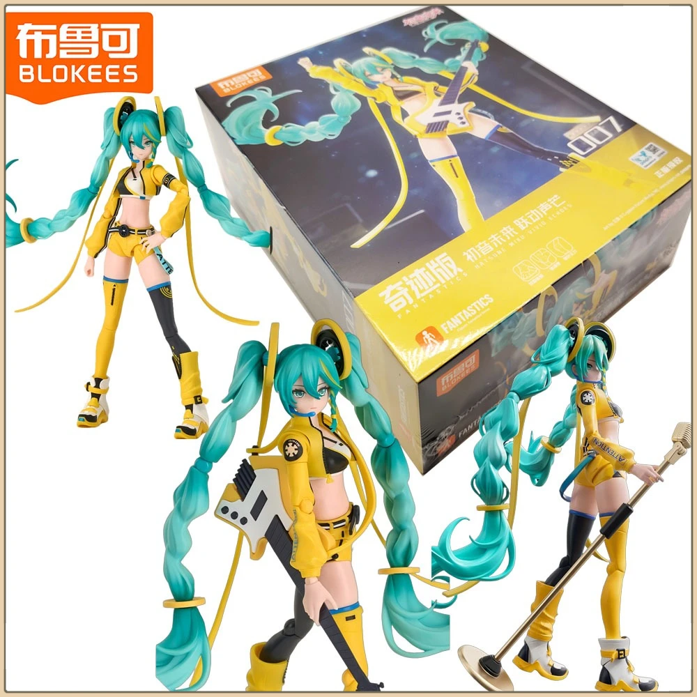 

Genuine Blokees Hatsune Miku Miracle Version Action Figures Cartoon Fashion Trend Exquisite Model Toys Desktop Display Fun Gifts