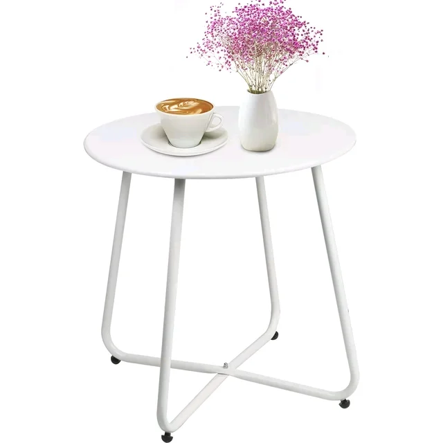 

！@Combohome Nordic TV Stand Metal Iron Corner Table Small Round Coffee Table Side Table for Home Living Room