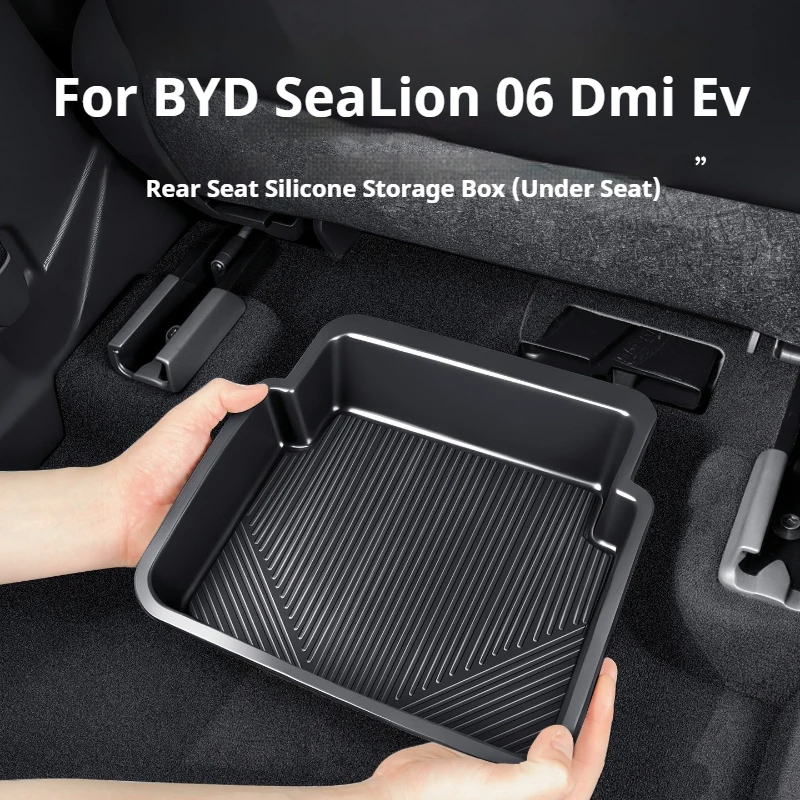 

For BYD SeaLion 06 Dmi Ev Car Rear Seat Lower Silicone Storage Box Under Seat Organizer Car Interior Finishing
