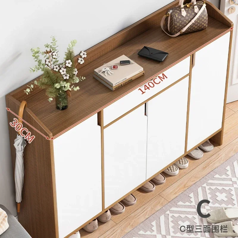 Multi Layer Simple Wooden Shoe Rack Vertical Storage Organizer Cabinet Hallway Shoe Rack Minimalist  Furniture