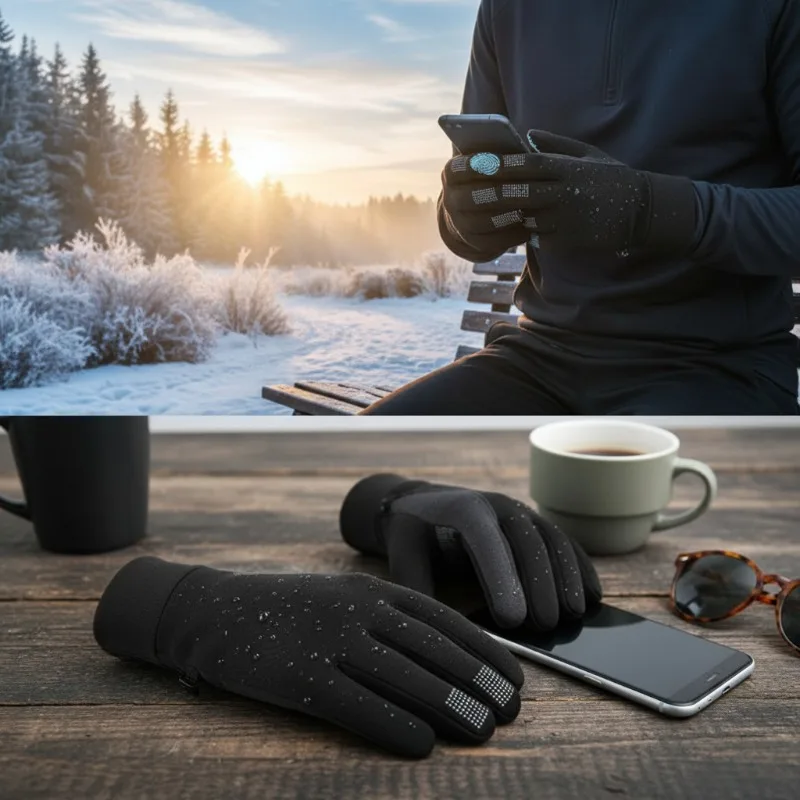 Gants d'hiver pour hommes, coupe-vent, imperméables, antidérapants, doublés en polaire, pour écran tactile, pour cyclisme en plein air, randonnée et temps froid