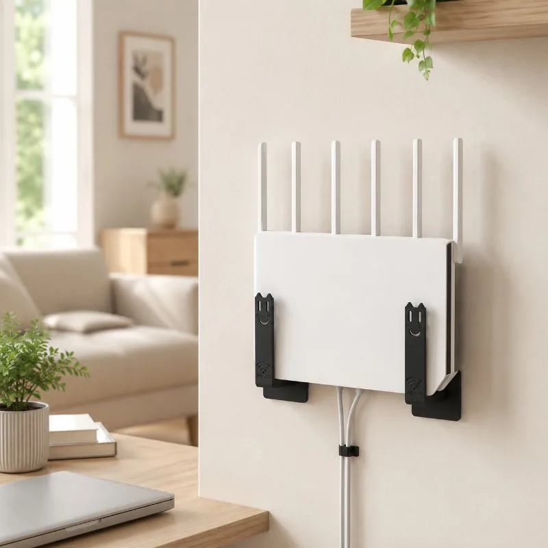 Wandmontierte Router-Halterung, tragbares Aufbewahrungsregal, wandmontierte Set-Top-Box-Halterung, langlebiges und praktisches Regal für das Wohnzimmer