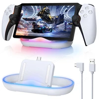 Estación de carga para Playstation Portal, soporte de cargador con luz RGB y Cable de carga USB C para accesorios de Portal PS5